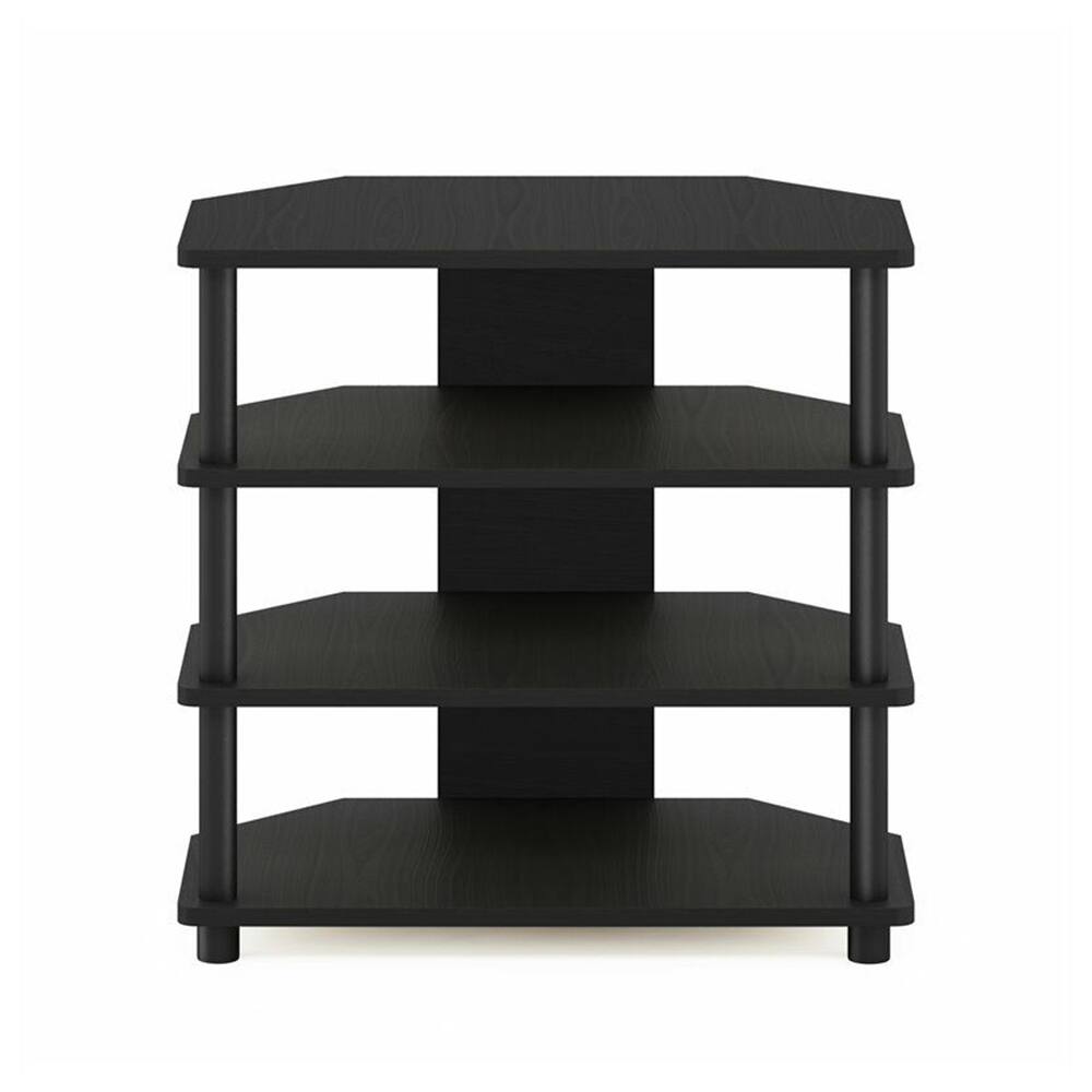 Wood 4Tier Petite TV Stand for TV up to 25" in Black 42 inches Bed